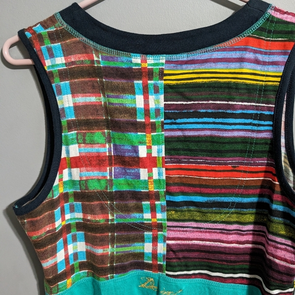 Desigual Abstract floral multicolor midi  day dress sleeveless - Picture 11 of 12